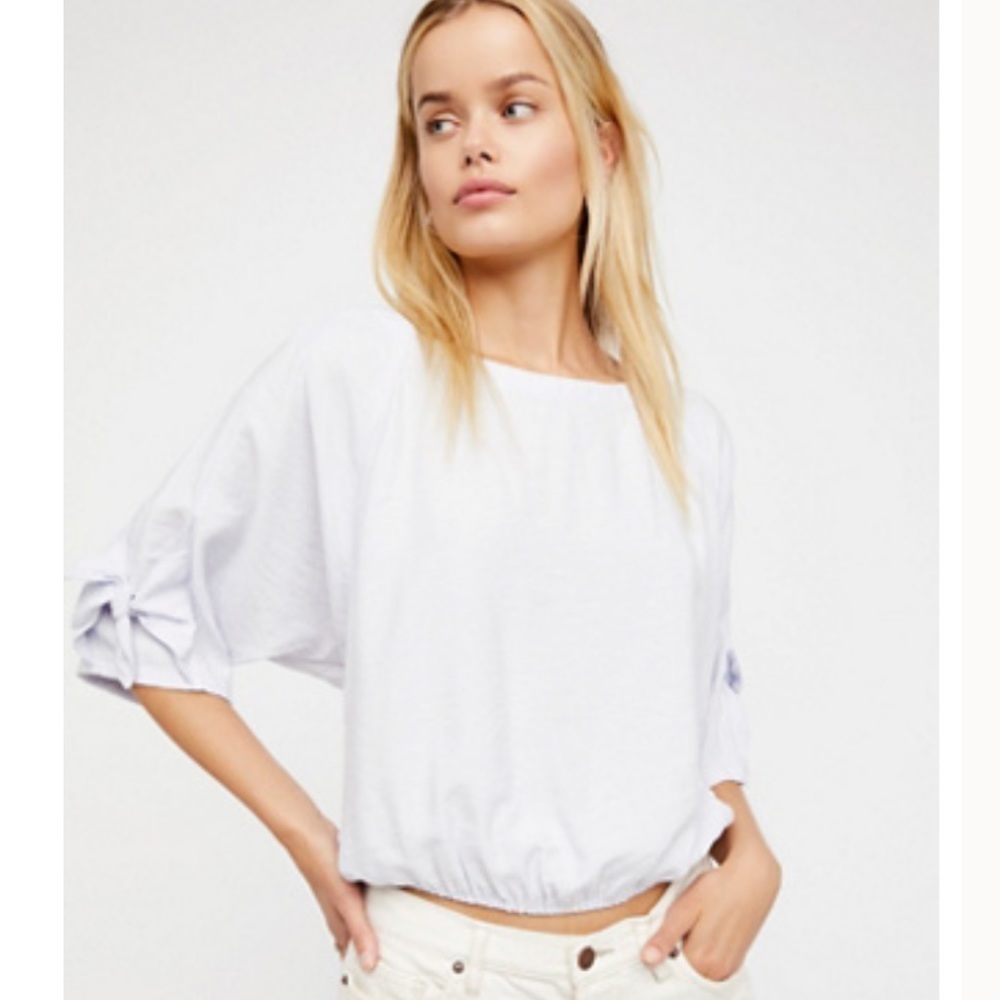 Free People Open back bow tie Rise and Shine” crop